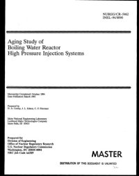 cover of the book Aging study of boiling water reactor high pressure injection systems