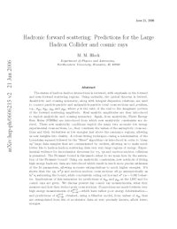 cover of the book Hadronic forward scattering : predictions for the large hadron collider and cosmic rays