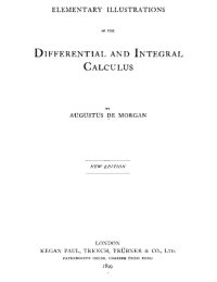 cover of the book Elementary illustrations of the differential and integral calculus