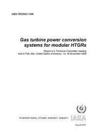 cover of the book Gas turbine power conversion systems for modular HTGRs : report of a technical committee meeting held in Palo Alto, United States of America, 14-16 November 2000