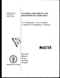 cover of the book In-vessel coolability and retention of a core melt. Volume 1