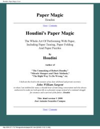 cover of the book Houdini's paper magic