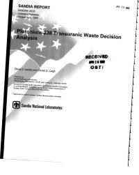 cover of the book Plutonium-238 transuranic waste decision analysis