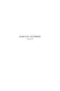 cover of the book Inorganic syntheses. / Volume 4