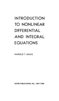 cover of the book Introduction to nonlinear differential and integral equations