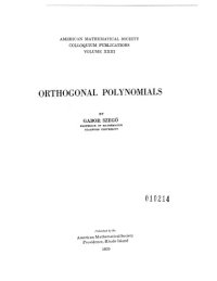 cover of the book Orthogonal polynomials