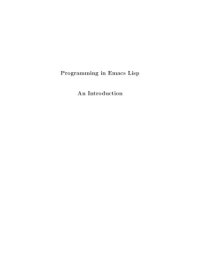 cover of the book Programming in Emacs Lisp : an introduction