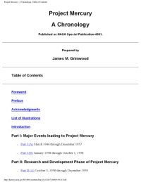 cover of the book Project Mercury; a chronology