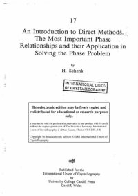 cover of the book An introduction to direct methods : the most important phase relationships and their application in solving the phase problem