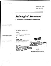 cover of the book Radiological assessment : a textbook on environmental dose analysis