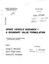 cover of the book Space vehicle guidance : a boundary value formulation