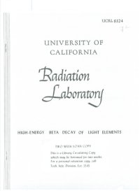 cover of the book High-energy beta decay of light elements