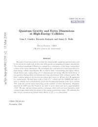 cover of the book Quantum Gravity and Extra Dimensions at High-Energy Colliders