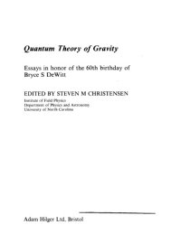 cover of the book Quantum theory of gravity : essays in honor of the 60th birthday of Bryce S. DeWitt