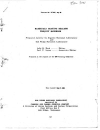 cover of the book Materials testing reactor project handbook