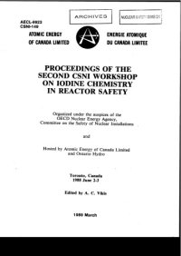 cover of the book Proceedings of the Second CSNI Workshop on Iodine Chemistry in Reactor Safety : Toronto, Canada, 1988 June 2-3