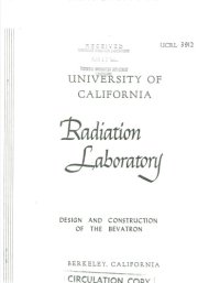 cover of the book Design and Construction of the Bevatron