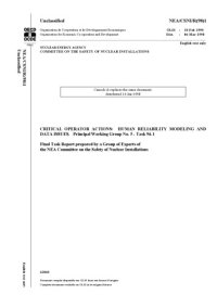 cover of the book Critical operator actions : human reliability modeling and data issues : appendix F : questionnaire responses