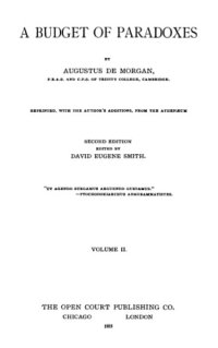 cover of the book A Budget of Paradoxes [Vol II]