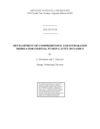 cover of the book Development of comprehensive and integrated models for inertial fusion cavity dynamics