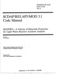 cover of the book SCDAP/RELAP5/MOD3.1 code manual