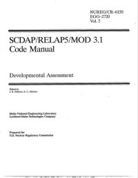 cover of the book SCDAP/RELAP5/MOD3.1 code manual