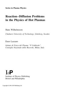 cover of the book Reaction-diffusion problems in the physics of hot plasmas