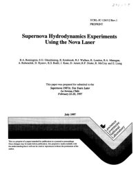 cover of the book Supernova hydrodynamics experiments using the Nova laser