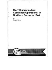 cover of the book Merrill's Marauders : combined operations in northern Burma in 1944