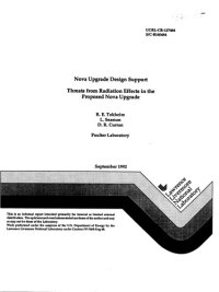 cover of the book Nova upgrade design support threats from radiation effects in the proposed nova upgrade