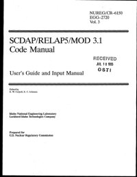 cover of the book SCDAP/RELAP5/MOD3.1 code manual