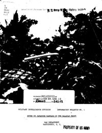 cover of the book Notes on Japanese warfare on the Malayan front