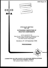 cover of the book Proceedings of the specialists meeting on the ultrasonic inspection of reactor components at Daresbury, 27-29 Septemer 1976