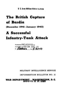 cover of the book The British capture of Bardia (December 1941-January 1942) a successful infantry-tank attack