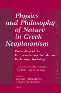 cover of the book Physics and Philosophy of Nature in Greek Neoplatonism: Proceedings of the European Science Foundation Exploratory Workshop (Il Ciocco, Castelvecchio Pascoli, June 22–24, 2006)