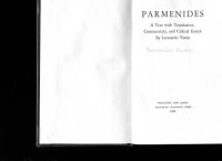 cover of the book Parmenides: A Text with Translation, Commentary, and Critical Essays