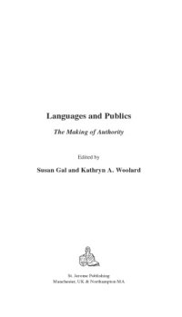 cover of the book Languages and Publics: The Making of Authority