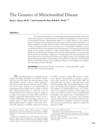 cover of the book The Genetics of Mitochondrial Disease