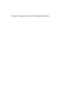 cover of the book A cognitive linguistic analysis of the English imperative : with special reference to Japanese imperatives