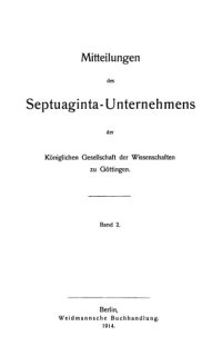 cover of the book Verzeichnis der griechischen Handschriften des Alten Testaments