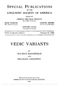 cover of the book Vedic Variants. Phonetics