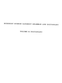 cover of the book Buddhist Hybrid Sanskrit Grammar and Dictionary.