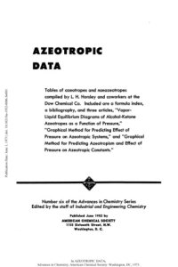 cover of the book Azeotropic Data: Tables of Azeotropes and Nonazeotropes