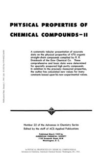 cover of the book Physical properties of chemical compounds. / 2, A systematic tabular presentation of accurate data on the physical properties of 476 organic straight-chain compounds