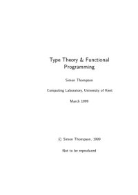 cover of the book Type theory and functional programming