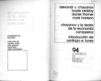 cover of the book Chayanov y la teoría de la economía campesina