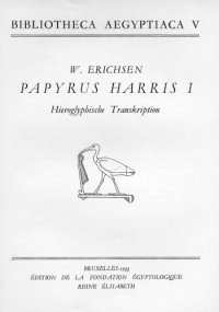 cover of the book Papyrus Harris I: Hieroglyphische Transkription