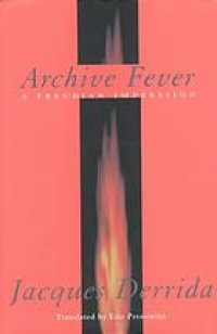 cover of the book Archive fever : a Freudian impression