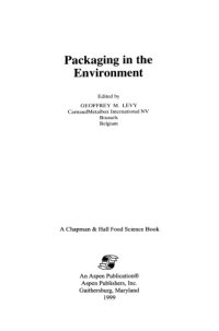 cover of the book Packaging in the environment