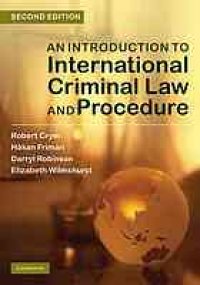 cover of the book An introduction to international criminal law and procedure